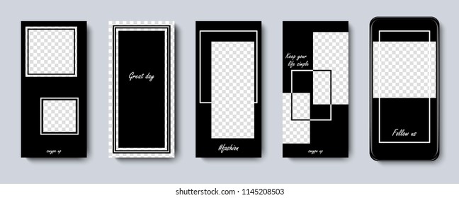 Set of modern templates for the phone. Vector illustration