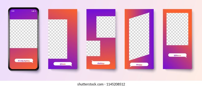 Set of modern templates for the phone. Vector illustration