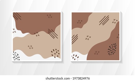 set of modern templates for social network post. circle, diagonal line and liquid elements. Good for card, social media ad. Vector illustration of trendy universal artistic template use square layout.