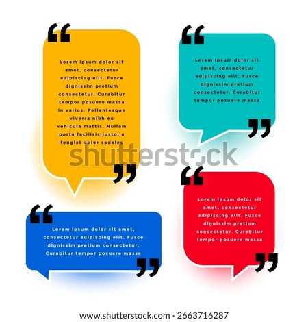 set of modern testimonials quotation mark template for remark or feedback vector