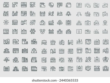 Set of modern thin line icons. High quality pictograms.