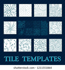 Set of modern tile templates, Modern abstract decor