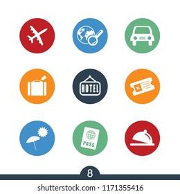 Set of modern travel icons