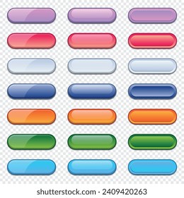 Set of modern trendy buttons. Empty web button set. Colorful gradients buttons
