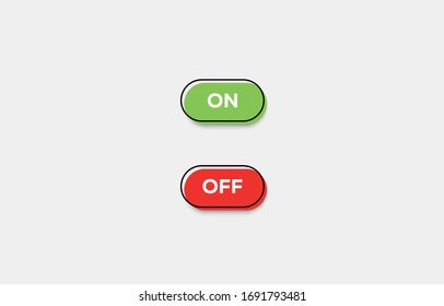 Set of modern trendy flat buttons, switch. Vector illustration
