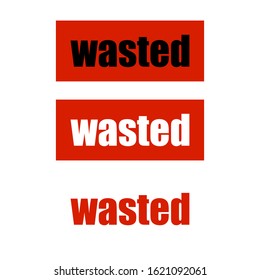 set of modern types word wasted vector illustration