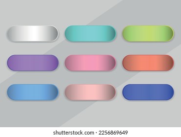 Set of modern ui buttons. User interface template. Vector illustration
