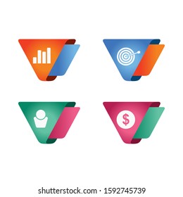 Set modern and unique shapes. This shape can be used as infographic elements, background icons, website banners and bookmark marks. Vector 3D shape