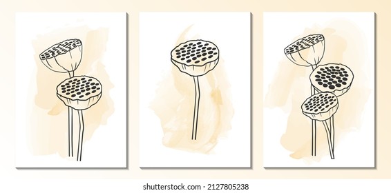 A set of modern universal art posters. Suitable for greeting cards, posters, holiday cards, corporate cards, invitations. Abstract design. Vector illustration. Wall art.