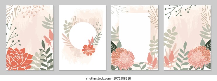 A set modern universal art templates. Abstract design. Vector illustration.