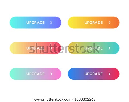 Set of Modern Upgrade Buttons With Gradient