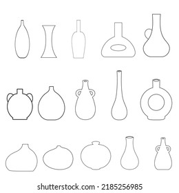 Set Modern Vase Outline Illustration Stock Vector (Royalty Free ...