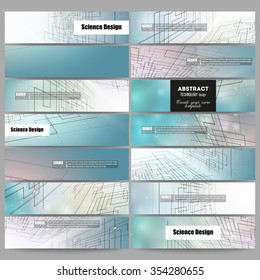Set of modern vector banners. Abstract vector background of digital technologies, cyber space.