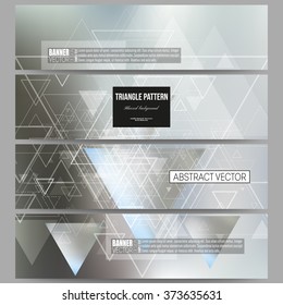 Set of modern vector banners. Abstract blurred vector background with triangles, lines and dots.