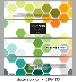 Set of modern vector banners. Abstract colorful business background, modern stylish hexagonal vector texture