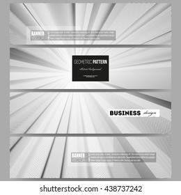 Set of modern vector banners. Abstract lines background, simple abstract monochrome texture.