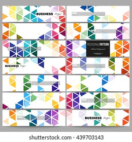 Set of modern vector banners. Abstract colorful business background, modern stylish hexagonal and triangle vector texture