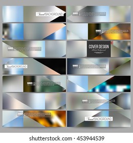 Set of modern vector banners. Abstract multicolored background, blurred nature landscapes, geometric vector, triangular style illustration