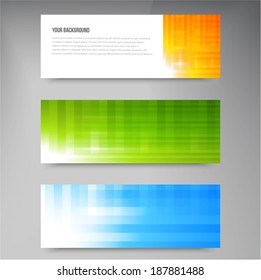 A set of modern vector banners with blue lines