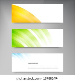 A set of modern vector banners with blue lines