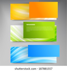 A set of modern vector banners with blue lines