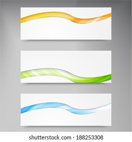 A set of modern vector banners with blue lines
