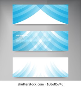 A set of modern vector banners with blue lines