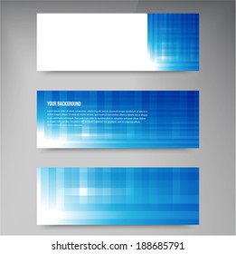 A set of modern vector banners with blue lines