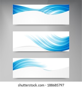 A set of modern vector banners with blue lines