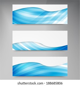 A set of modern vector banners with blue lines