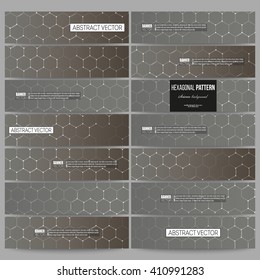 Set of modern vector banners. Chemistry pattern, hexagonal design vector illustration