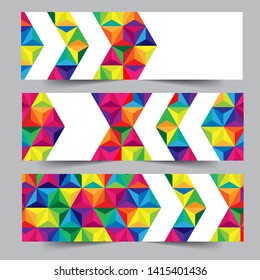 A set of modern vector banners with colorful geometric grid. Abstract header  gradient wave vector design. Abstract swoosh background. Abstract corporate business banner web template