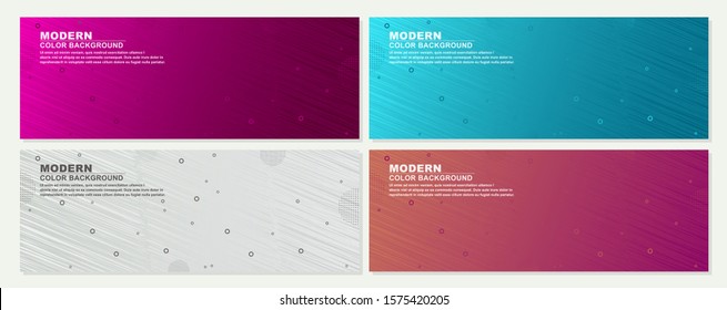 A set of modern vector banners with colorful gradient background