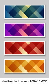 A set of modern vector banners. Colorful mosaic covers design. Minimal geometric pattern gradients. Eps10 vector.