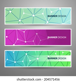 Conjunto de Banners de vetor modernos com fundo abstrato colorido
