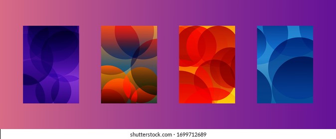 A set of modern vector banners eclips. Colorful mosaic covers design. Minimal geometric pattern gradients. Eps10 vector.
