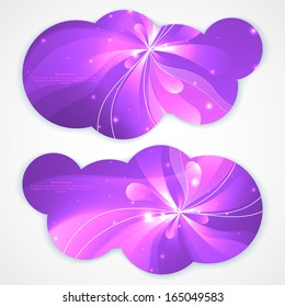 A set of modern vector banners with flower background