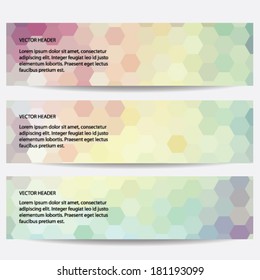 Set of modern vector banners (geometrical background)