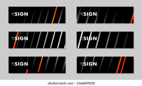 A set of modern vector banners with a line background