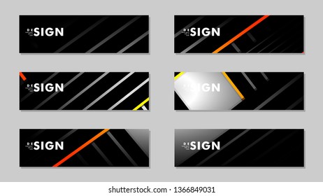 A set of modern vector banners with a line background