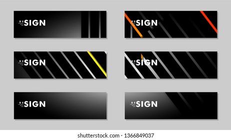 A set of modern vector banners with a line background