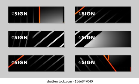A set of modern vector banners with a line background