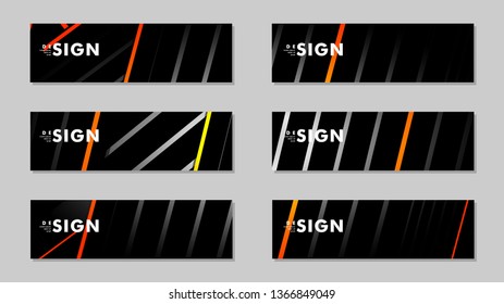 A set of modern vector banners with a line background