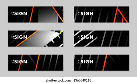 A set of modern vector banners with a line background