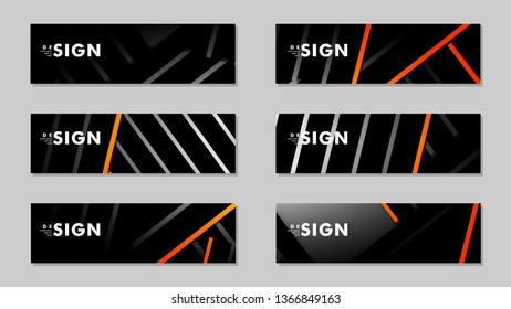 A set of modern vector banners with a line background