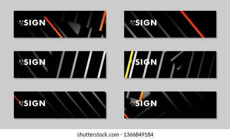 A set of modern vector banners with a line background