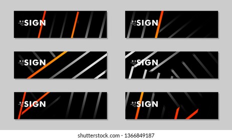 A set of modern vector banners with a line background