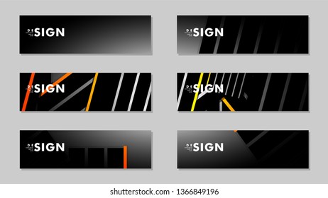 A set of modern vector banners with a line background