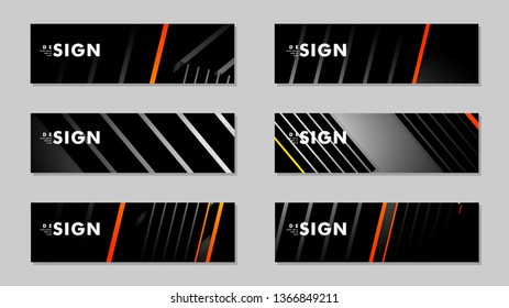 A set of modern vector banners with a line background