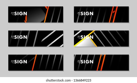 A set of modern vector banners with a line background